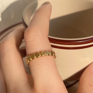 SUMMLY-Bagues vintage en acier inoxydable plaqué <span class=keywords><strong>or</strong></span> 18 carats, petits <span class=keywords><strong>cubes</strong></span>, bijoux tendance - Product Image 2