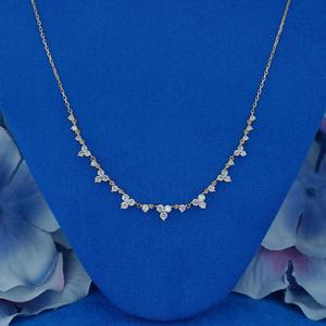 Collar de Plata 925 con Moissanita Redonda Brillante, Conjunto Minimalista de 3 Piezas con Cadena de Cordón, Joyería de Regalo para Boda - Product Image 5