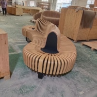 Banc d'attente en bois de style moderne, 10-15 places, pour espaces publics - aéroports, gares, arrêts de bus, personnalisable OEM ODM