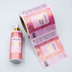 Customized Digital Printing Waterproof Acryl Adhesive Scratch off Cosmetic Skin Care Makeup Gold Foil Label Large Stickers <strong>Logo</strong> - Product Image 3