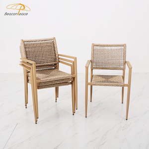 Chaise moderne en <span class=keywords><strong>rotin</strong></span> meubles <span class=keywords><strong>de</strong></span> salle à manger <span class=keywords><strong>de</strong></span> <span class=keywords><strong>jardin</strong></span> patio extérieur plastique bois 4 places table à manger et ensemble <span class=keywords><strong>de</strong></span> chaises - Product Image 5