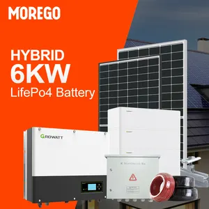 Moregosolar التخزين الضوئية نظام 5KW 6KW 8KW 10KW 15KW 20KW نظام الطاقة الشمسية مع البطارية