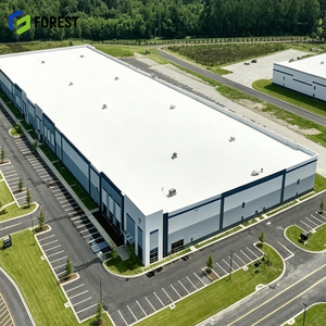Entrepôt industriel modulaire préfabriqué en acier sans colonnes, centre de manutention de marchandises en vrac à haut débitement - Product Image 1