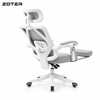 Chaise de bureau ergonomique inclinable pour le gaming et l'étude, avec accoudoirs, design minimaliste moderne, dossier en maille et rembourrage en éponge, modèle Eight