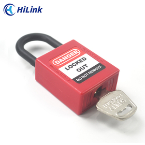 HiLink Durable Plastic Short Nylon Shackle <strong>Lock</strong> 25mm Red Pad <strong>Lock</strong> with Master Key Safety First - Product Image 3