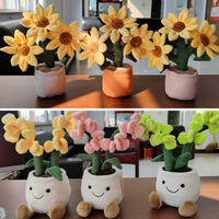 Décoration florale créative style JC : jouet en peluche en forme de tulipe ou de succulente, plante en pot, cadeau promotionnel pour festival, ornement de maison