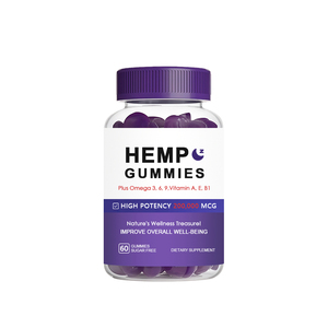 Complément alimentaire à base de plantes Hearns Sleep Well, extrait de chanvre, gommes à mâcher, 2 par jour pour adultes, soulagement du stress et sommeil profond avec amélioration de la mémoire - Product Image 1