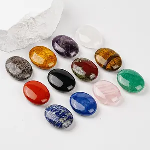 Palma piedra cristal Natural Chakra Reiki pulido curación amor ovalado bolsillo preocupación piedra cristales para ansiedad estrés alivio terapia