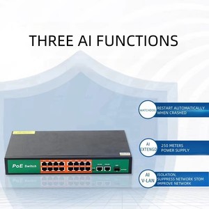 Commutateur PoE AI 19 ports 10/100 Mbps <span class=keywords><strong>2</strong></span> Gigabit Uplink 1 SFP AI Watchdog IEEE 802.3af/at Empilable 10,8 Gbit/s Ethernet pour caméra IP - Product Image 4