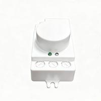 Sensor Radar Microwave 5.8GHz 360 Derajat 1200W 110-240VAC Deteksi Radius 1-8m Dapat Disesuaikan untuk Kontrol Lampu Plafon