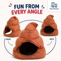 Chapeau de Noël en peluche en bois Poop Bear, coupe décontractée, brodé, accessoire photo pour selfie, haute qualité, doux, 40x40cm, pour soulager le stress