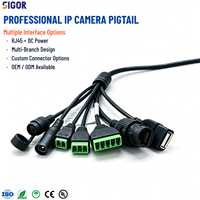 Arnés de Cableado Personalizado para Cámara IP, Multifuncional, con Bloque de Terminales RJ45 y Cable de Alimentación CC para Equipos de CCTV