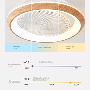 Ventilateur de plafond avec lampe à tête oscillante à 360 degrés, grain de bois d'Europe du <span class=keywords><strong>Nord</strong></span>, chambre à coucher, restaurant, télécommande 220V/110V - Product Image 1