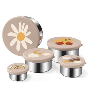 Custom Logo Stainless Steel Food Containers Lunch <b>Box</b> with Silicone Lids Snack Lunch Bento <b>Box</b> Baby Food Jars - Product Image 1