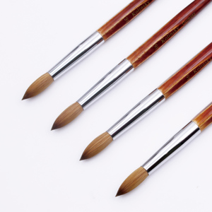 <span class=keywords><strong>Pinceau</strong></span> à ongles en acrylique Yalixin, manche en bois carré rouge classique, logo personnalisé, 100% Kolinsky, forme ronde/ovale, pour <span class=keywords><strong>poudre</strong></span> de cristal pour ongles - Product Image 2