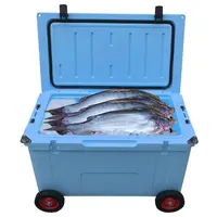 Custom 78 Litre durable Plastic insulated Marine rolling ice boxes