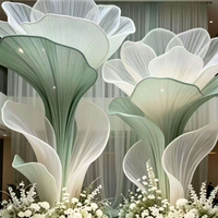 Fleur artificielle géante en organza, faite à la main en fil de soie, grande fleur pour mariage, vitrine, événement, fête, décoration de fond