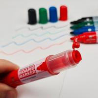 Lot de 4 marqueurs effaçables à sec pour tableau blanc, écologiques, pointe fine, personnalisables avec logo, pour fournitures scolaires et de bureau