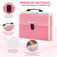 Carpeta Expandible de Colores con Diseño de Asa Portátil, 13 Bolsillos, Tipo Acordeón, para Archivos, Productos de Archivo