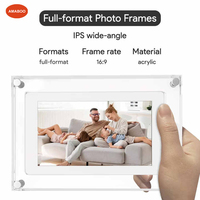 Reproductor de Publicidad de Cristal de 5 Pulgadas, Marco de Fotos Digital con Video en Movimiento, Acrílico Transparente