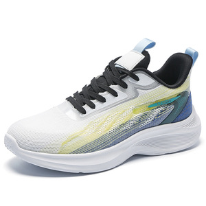 Streamlined Gradient Knit Athletic Trainers <b>Soft</b> Elastic Comfort Insole Walking <b>Shoes</b> Quick Dry Air Permeable Tennis <b>Shoes</b> - Product Image 4