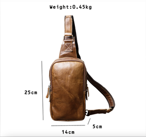 AndoBag - Bolso Bandolera de Piel Vacuna Auténtica Estilo Vintage para Hombre, Bolso de Hombro Simple para Viajes al Aire Libre, Modelo 1611 - Product Image 2