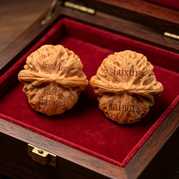 Jouet anti-stress en bois classique tête de lion et masseur de main - Cadeau de collection personnalisable