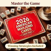 Neue Amerikanische Mahjong-Karten 4er-Set, Großdruck Mahjong-Spiel Referenzkarten, Mahjong-Regelhilfe-Karten für Tischspiel-Zubehör