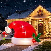 Nouvel An : Décoration géante gonflable de chapeaux de Père Noël pour centres commerciaux, idéale pour les fêtes et événements extérieurs.