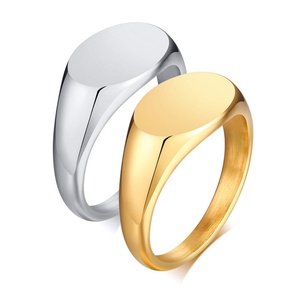 Oval Cluster <b>Rings</b> Couple Jewelry 18K Gold Plated Stainless Steel Custom Engraved Text Women Trendy <b>Blank</b> <b>Ring</b> XR Jewelry - Product Image 1
