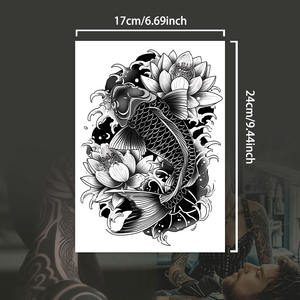 Tatouage temporaire tatouage semi-permanent étanche à la transpiration dure 2 semaines tatouage anti-friction à base de plantes réaliste pour jambe de bras - Product Image 5