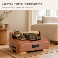 Lit pour animaux de compagnie intelligent à double température, thermostat de refroidissement et de chauffage pour animaux, tapis chauffant et rafraîchissant pour animaux, maison chauffante pour chats, 16-42°C, application