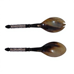 Best Quality Horn <b>Salad</b> Server Set with <b>Salad</b> <b>Tools</b> Manual Dishwasher Safe - Product Image 1