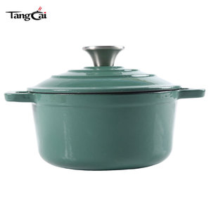 Olla Holandesa de <span class=keywords><strong>Hierro</strong></span> <span class=keywords><strong>Fundido</strong></span> <span class=keywords><strong>Esmaltado</strong></span> de 4QT, Colorida, Ecológica, Certificada como No Tóxica, con Doble Asa, Apta para Gas e Inducción - Product Image 3