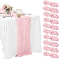 Chemin de table d'été bohème en gaze rustique pour mariage, anniversaire, fête, décoration intérieure, style campagnard, couvre-table de salle à manger