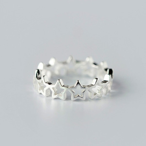 Anello a Stella Cava in Stile Coreano, Gioiello da Dito Liscio a Cinque Punte per Donna, Moda Quotidiana - Product Image 6