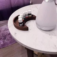 Étagère en cristal en bois plateau à bijoux bibelot plat plateaux décoratifs plateau de lune support en cristal pour l'affichage de pierres