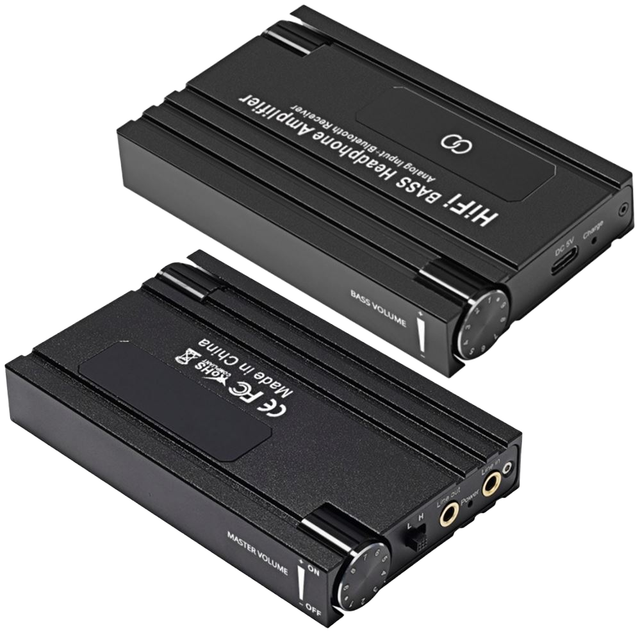 HiFi BASS Headphone Amplifier Earphone Rechargeable Plastic Custom Fit 3.5mm AUX Input Output Volume Control