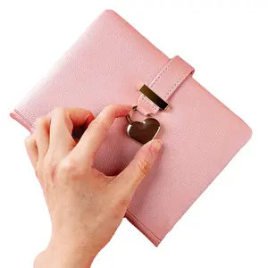 Pink Custom Company Information PU Personal Diary B6 Mini Locked Secret Journal for Women