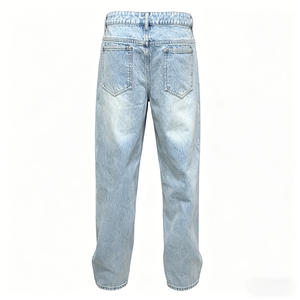 Custom Fashion Trendy Streetwear Straight-leg Pants Women's Bodyfriend Jeans Distressed Designer Rhinestone Denim Jeans - Product Image 3