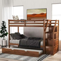Lit superposé double moderne de luxe pour enfants, structure en bois massif au design contemporain