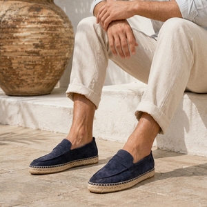 Mocassini Casual da Uomo di Alta Qualità, <span class=keywords><strong>Scarpe</strong></span> da Passeggio in Camoscio, Espadrillas Slip-On Fatte a Mano, <span class=keywords><strong>Scarpe</strong></span> in Juta con Lacci, Mules - Product Image 1