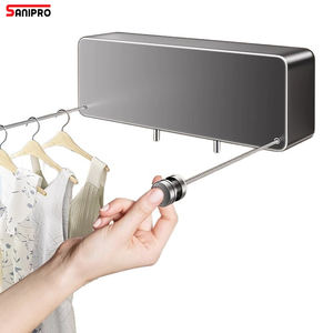 Tendedero Telescópico <span class=keywords><strong>de</strong></span> Doble Línea SANIPRO, Tendedero <span class=keywords><strong>de</strong></span> Balcón, Resistente, <span class=keywords><strong>Extensible</strong></span>, para Colgar <span class=keywords><strong>Ropa</strong></span> en la Pared - Product Image 1