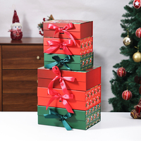 Boîtes cadeaux magnétiques sur mesure inspirées de Noël, logo personnalisé, emballage cadeau en carton décoratif à motifs de fêtes