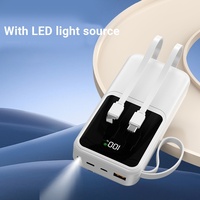Power Bank Portabel Kapasitas Super Besar 10000 20000 30000mah Pabrik Pengisi Daya Baterai 22.5W Power Bank Lampu Darurat Luar Ruangan