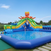 Parc aquatique gonflable sur le thème des pieuvres, toboggan aquatique en PVC durable, aire de jeux aquatique pour enfants et adultes, utilisation en intérieur et en extérieur