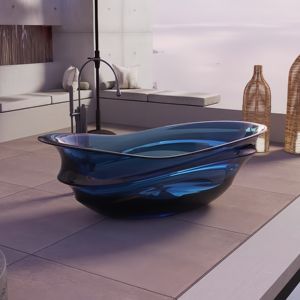 Vasca da Bagno Freestanding in Resina Trasparente di Design Unico, Vasca in Resina Cristallina Colorata di Grandi Dimensioni - Product Image 5