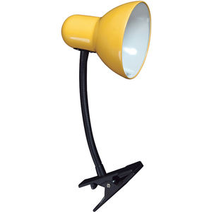 1xE27 Yellow Desk Lamp <b>CLIP</b> Table Top with <b>Spring</b> L.11,5xAn.24xAl.27cm Dimensions - Product Image 1