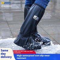 Surchaussures de Pluie Imperméables et Antidérapantes pour Hommes et Femmes, Épaissies, Tube Haut, Portables, Résistantes à l'Usure pour Extérieur