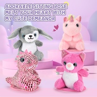 Peluche magnétique super douce de 10 cm, personnage de dessin animé mignon, ours brun, tigre, phoque, dinosaure, en coton PP lavé, anti-stress UV